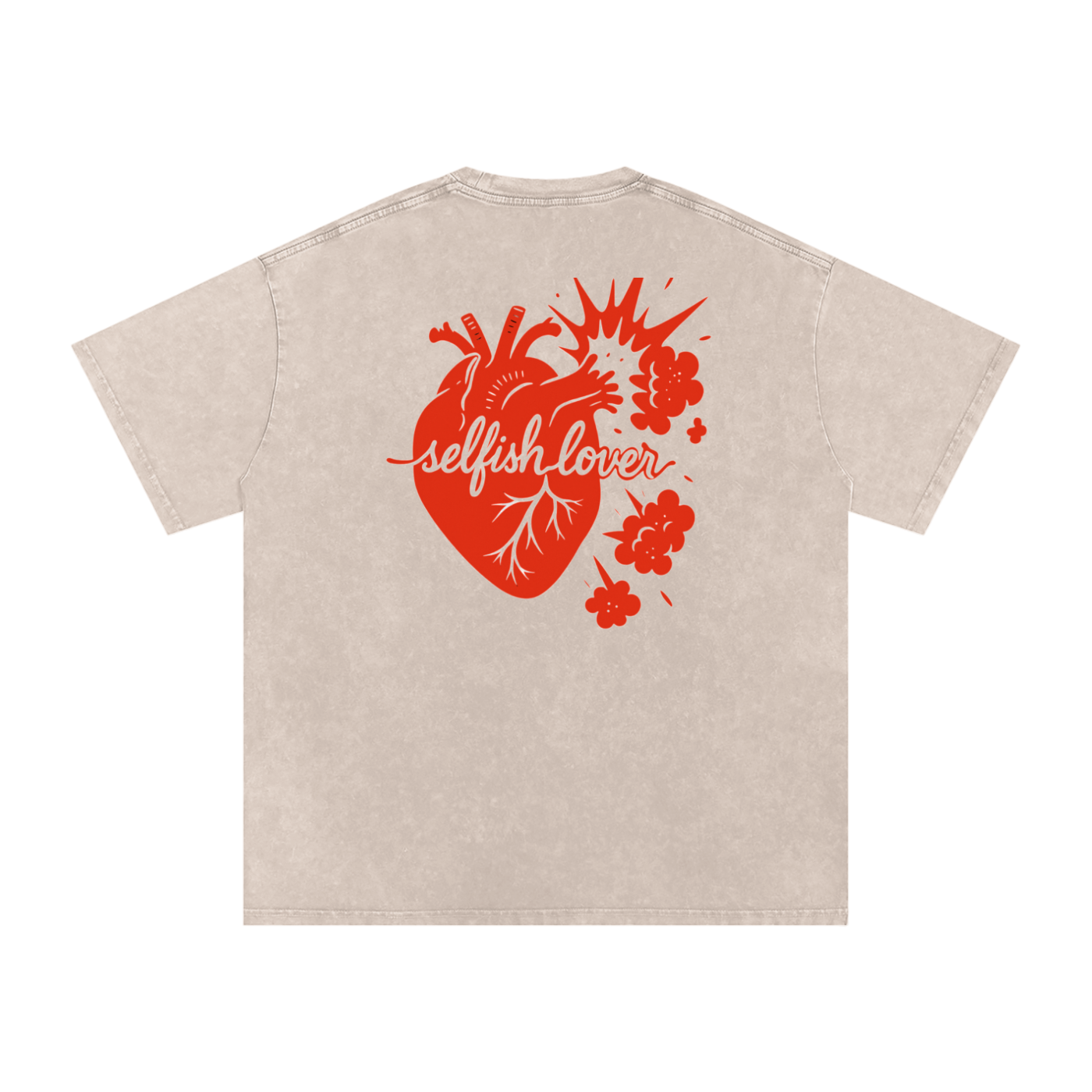 “Heart First” Acid Wash Tee