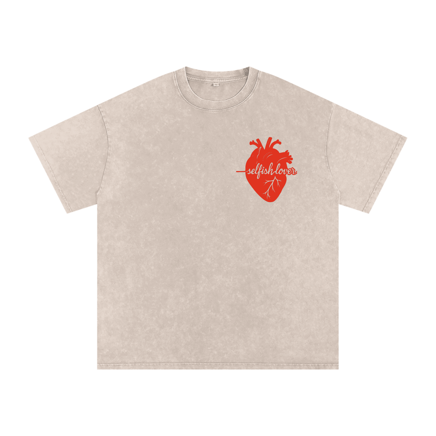 “Heart First” Acid Wash Tee