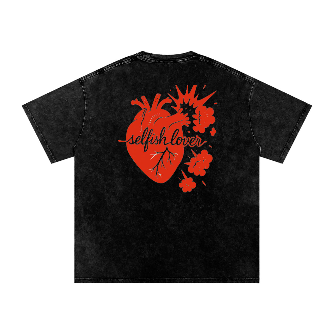 “Heart First” Acid Wash Tee